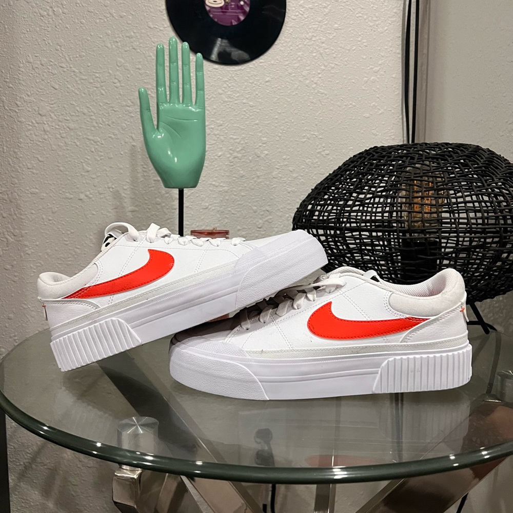 Nike White and Orange Sneakers